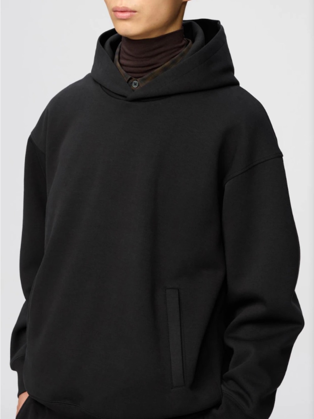 Uniqlo C Black Unisex Hooded Sweatshirt - Pullover, Size Medium